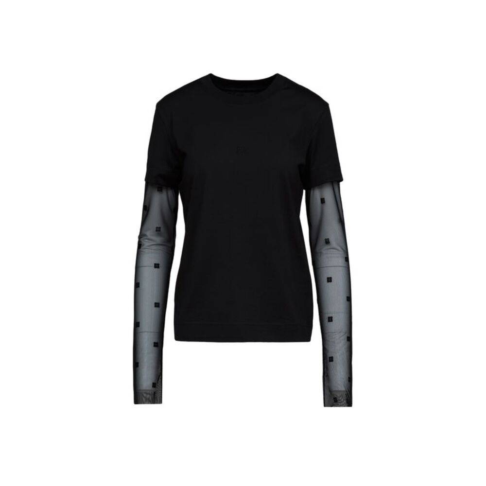 Givenchy Black Cotton Long Sleeve Women's T-Shirt